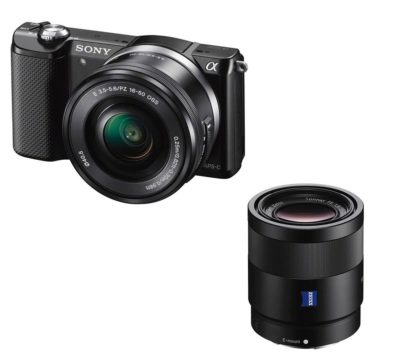 SONY a5000 Mirrorless Camera with 16-50 mm f/3.5-5.6 & 55 mm f/1.8 Lens Bundle